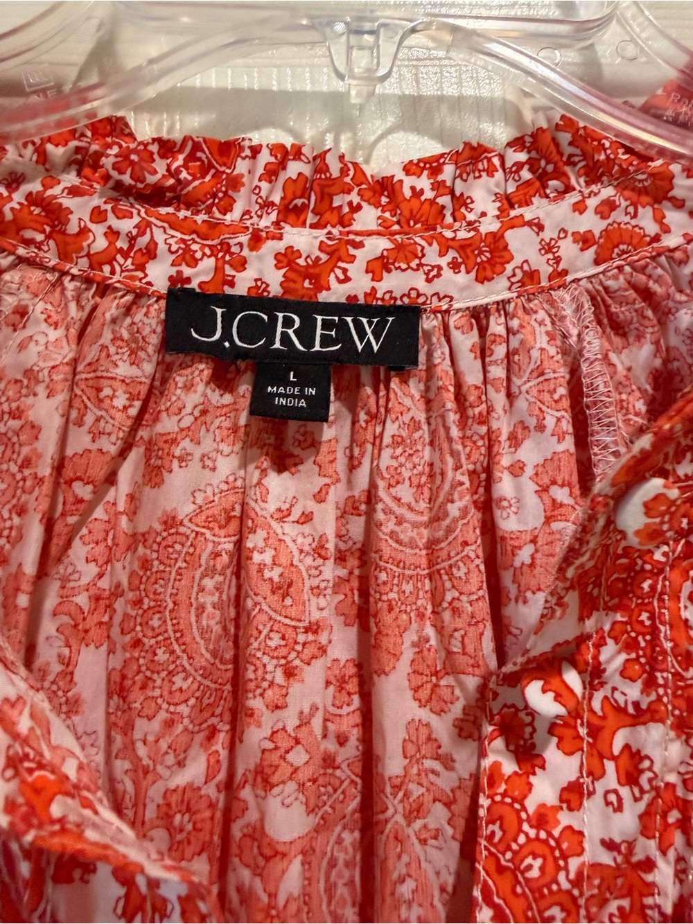 Orange and white J. Crew dress with pockets - Picture 2 of 6